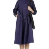 Hot Nachukara Cotton Broadcloth Tuck Dress - Purple