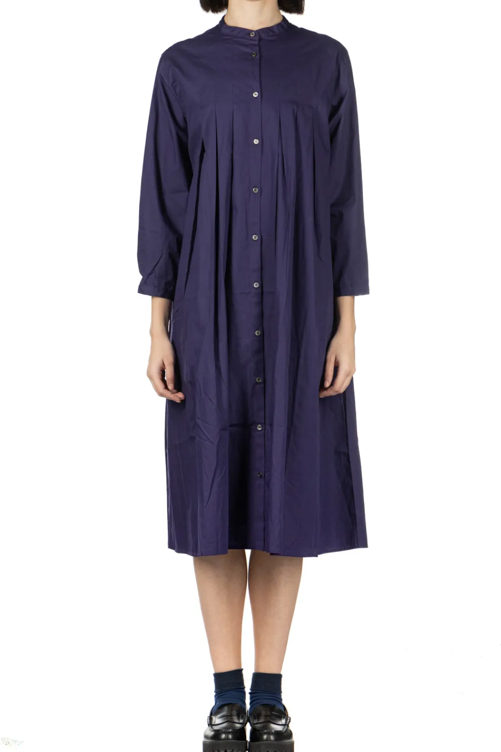 Hot Nachukara Cotton Broadcloth Tuck Dress - Purple