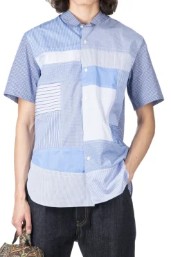 New Junya Watanabe MAN Cotton Check x Cottone Stripe Mix Shirt