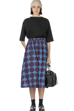 Hot Nachukara Cotton Gather Skirt - Blue