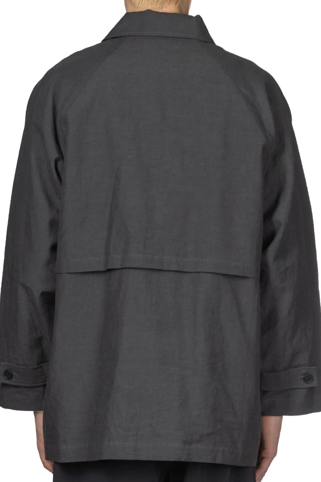 Fashion Still by Hand Cotton Half Coat - Blue Charcoal