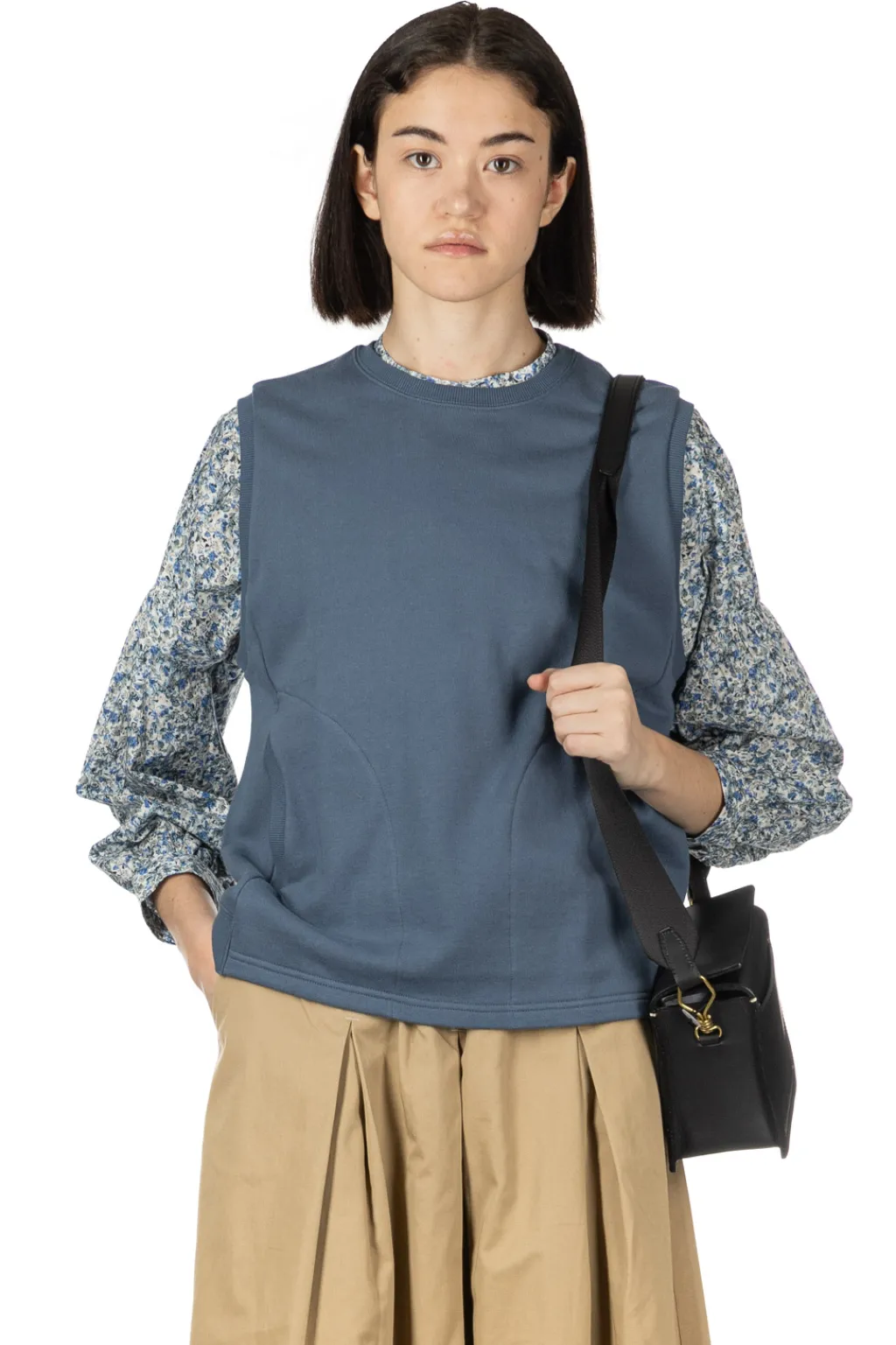 Hot Nachukara Cotton Jersey Crew Neck Vest - Blue