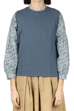 Hot Nachukara Cotton Jersey Crew Neck Vest - Blue