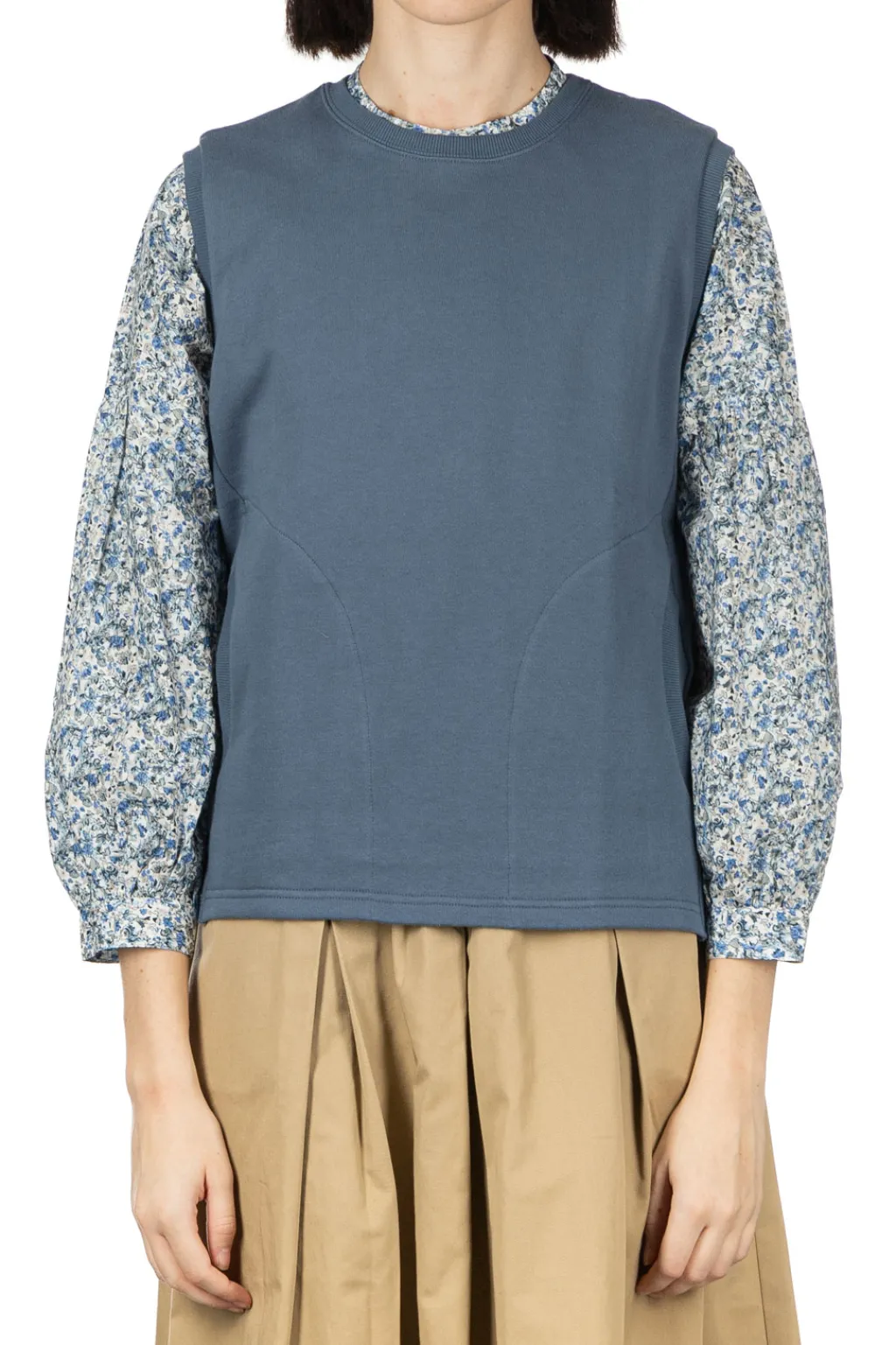 Hot Nachukara Cotton Jersey Crew Neck Vest - Blue