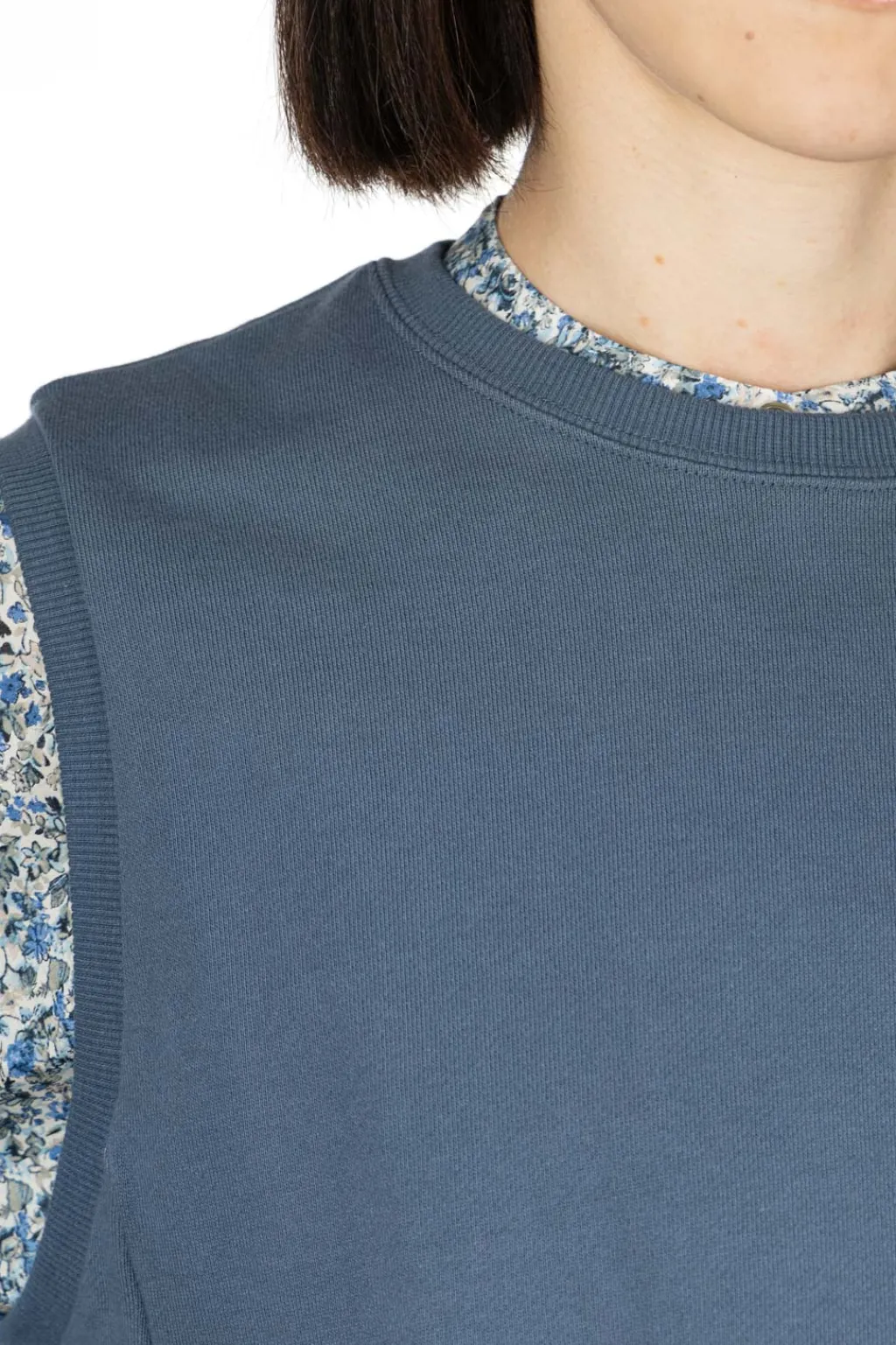 Hot Nachukara Cotton Jersey Crew Neck Vest - Blue