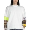 Fashion Kapital 56 Cotton Knit Hippie Sleeve Crew Sweater - White