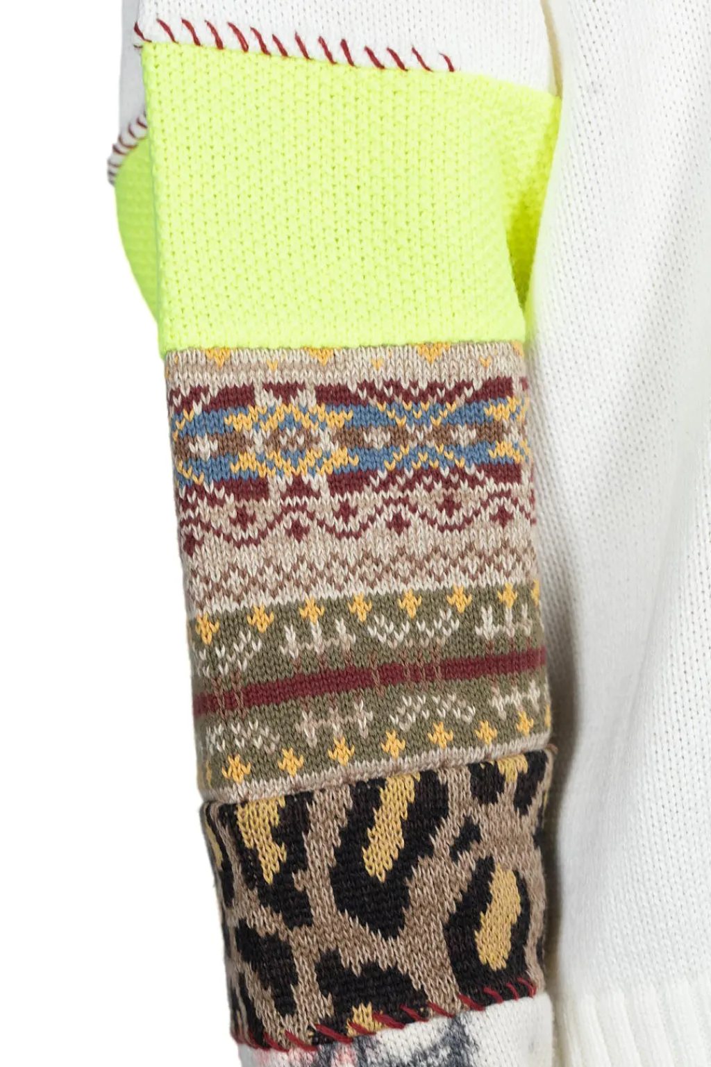 Fashion Kapital 56 Cotton Knit Hippie Sleeve Crew Sweater - White