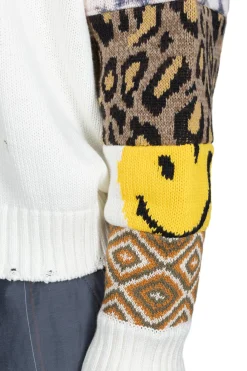 Fashion Kapital 56 Cotton Knit Hippie Sleeve Crew Sweater - White