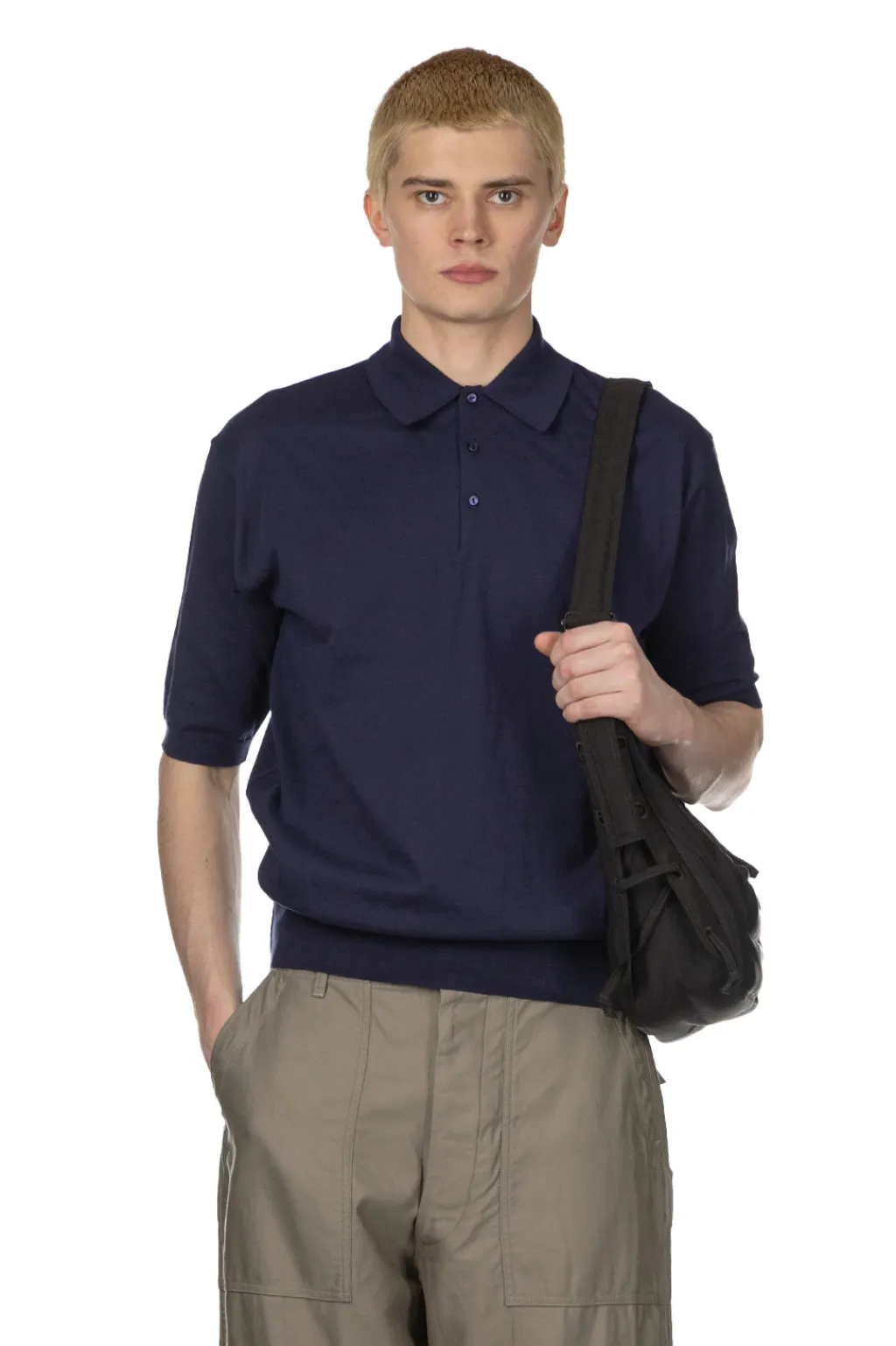 Fashion Kaptain Sunshine Cotton Knit Poloshirt - Navy