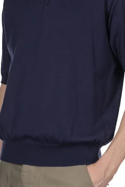 Fashion Kaptain Sunshine Cotton Knit Poloshirt - Navy