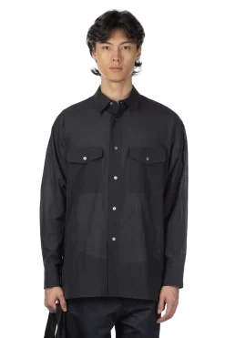 New YLEVE Cotton Lawn Shirt - Charcoal