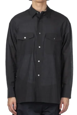 New YLEVE Cotton Lawn Shirt - Charcoal