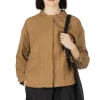 Fashion Nachukara Cotton Linen Double-Woven Round Collar Shirt - Beige