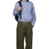 Online Comme Des Garcons Homme Cotton Linen Herringbone Pants - Khaki