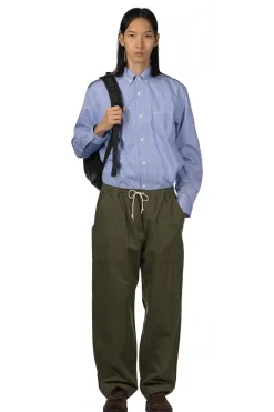 Online Comme Des Garcons Homme Cotton Linen Herringbone Pants - Khaki
