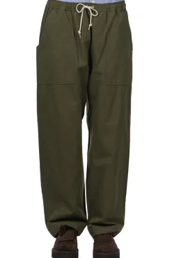 Online Comme Des Garcons Homme Cotton Linen Herringbone Pants - Khaki