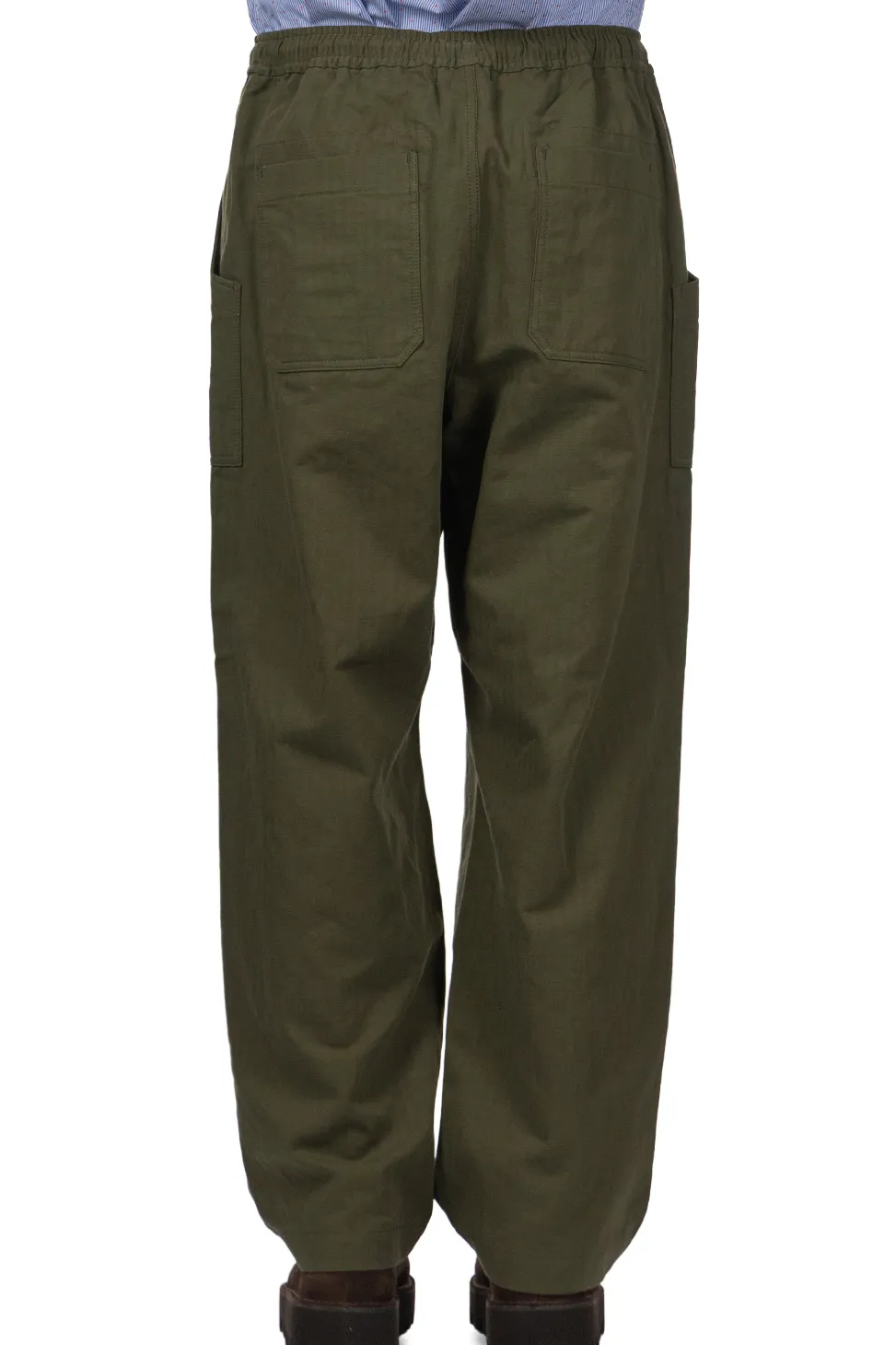 Online Comme Des Garcons Homme Cotton Linen Herringbone Pants - Khaki