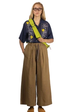 Discount Kapital Cotton Linen Twill RUDE Baggy Pants - Khaki