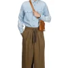 Online Kapital Cotton Linen Twill RUDE Baggy Pants - Khaki