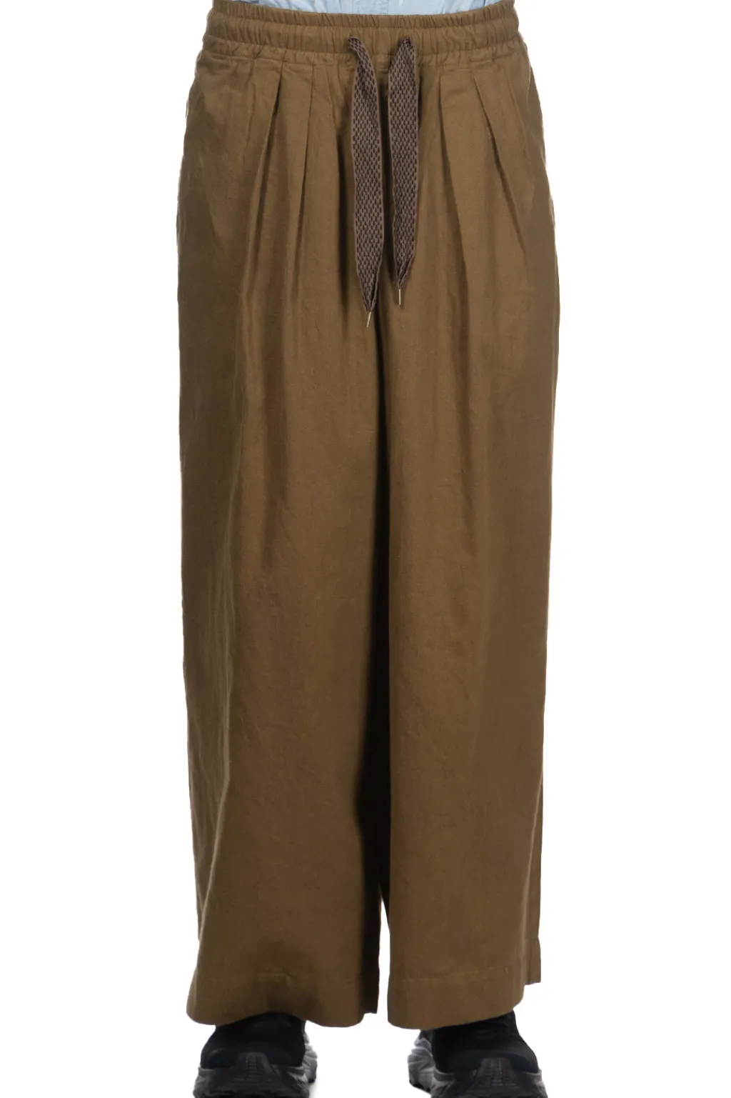 Online Kapital Cotton Linen Twill RUDE Baggy Pants - Khaki