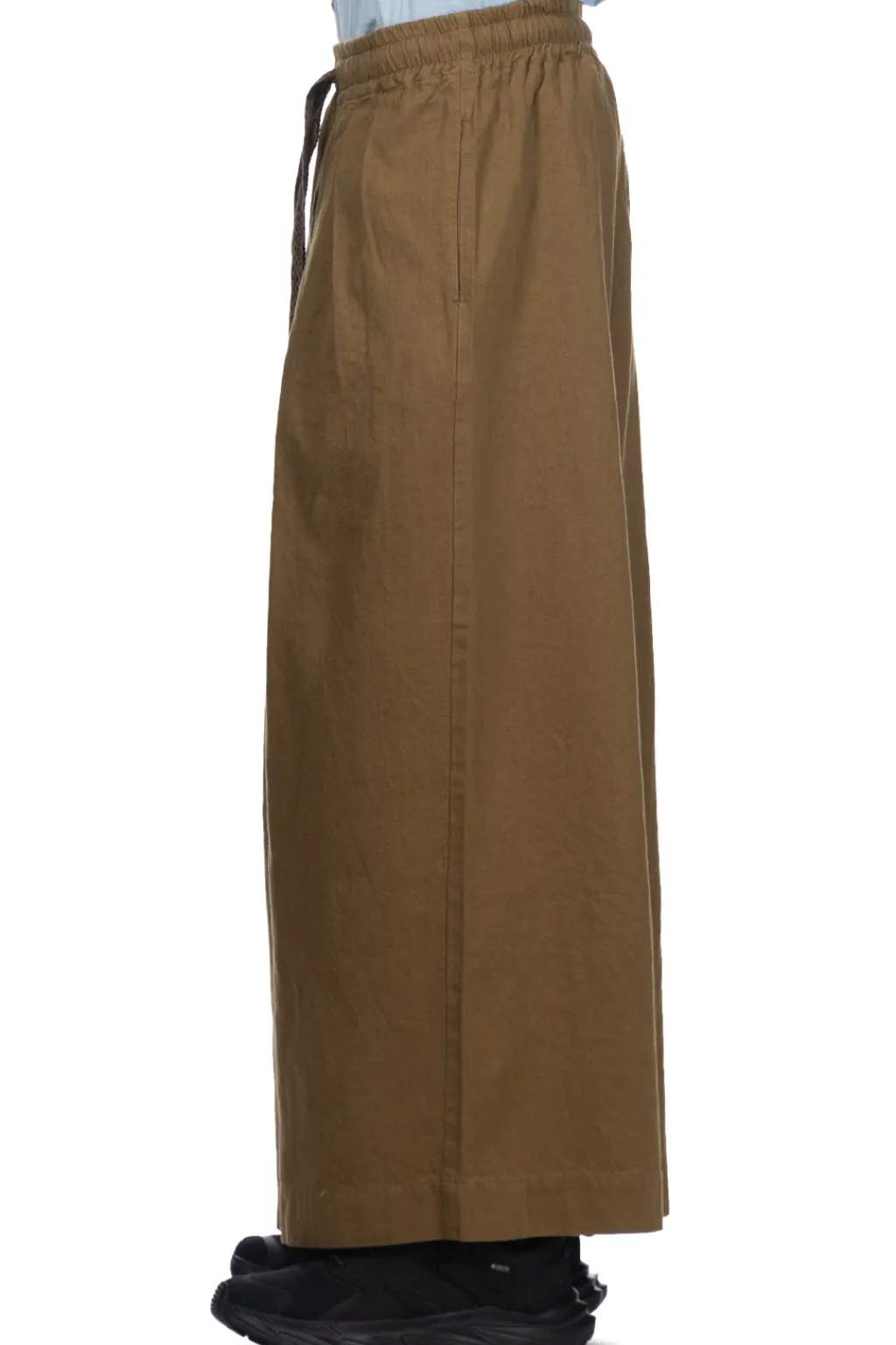 Online Kapital Cotton Linen Twill RUDE Baggy Pants - Khaki