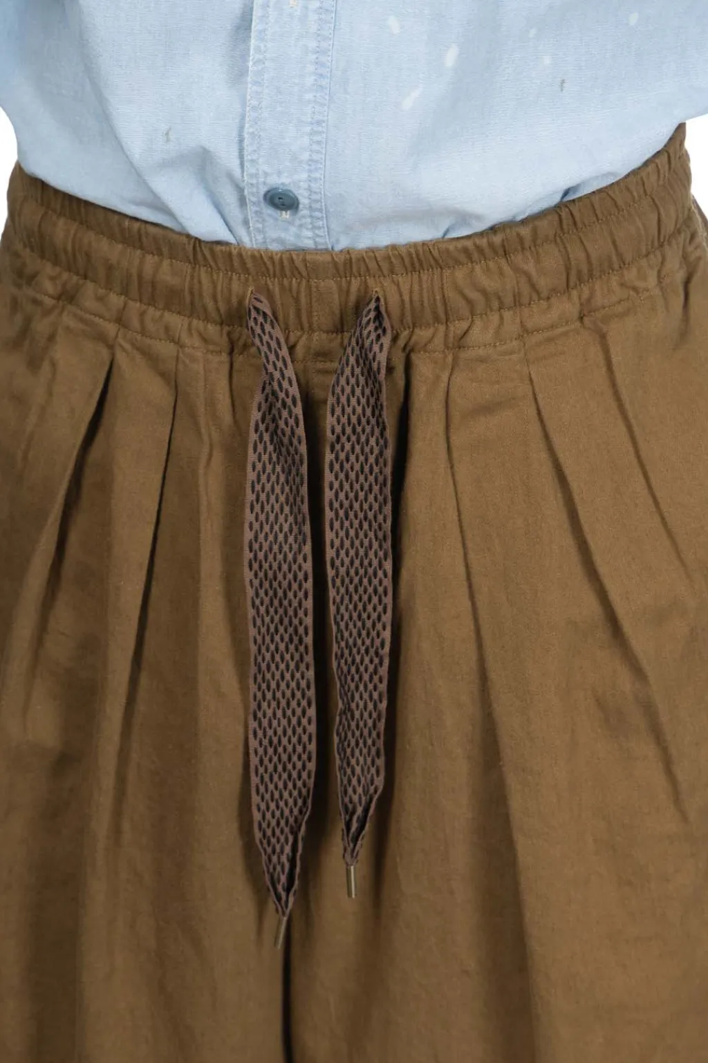 Online Kapital Cotton Linen Twill RUDE Baggy Pants - Khaki