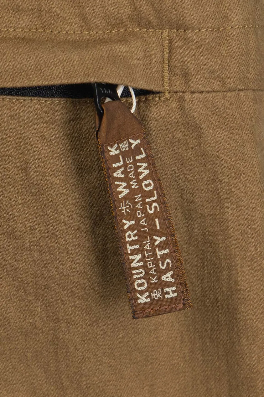 Online Kapital Cotton Linen Twill RUDE Baggy Pants - Khaki