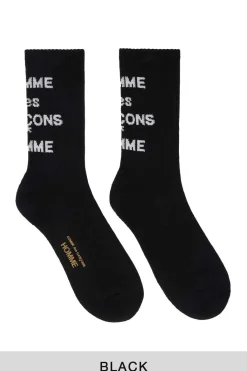 Best Comme Des Garcons Homme Cotton Mix Logo Socks - 2 Colors