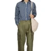 Clearance Manual Alphabet Cotton Nylon Gabardine Cargo Pants - ML Green