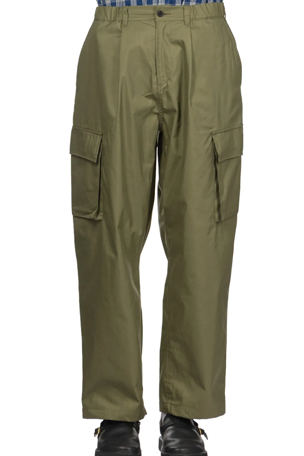 Clearance Manual Alphabet Cotton Nylon Gabardine Cargo Pants - ML Green