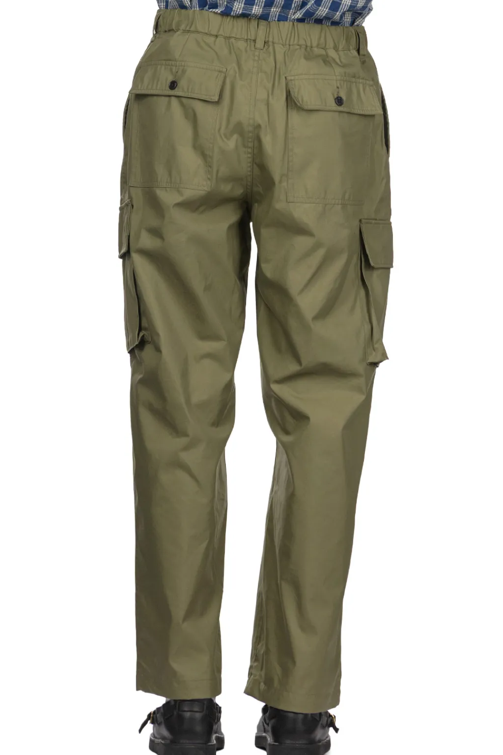 Clearance Manual Alphabet Cotton Nylon Gabardine Cargo Pants - ML Green