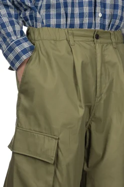 Clearance Manual Alphabet Cotton Nylon Gabardine Cargo Pants - ML Green