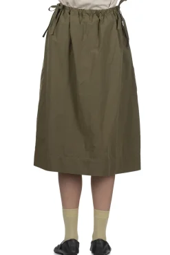 Outlet Tigre Brocante Cotton Nylon Side Slit Skirt - Khaki
