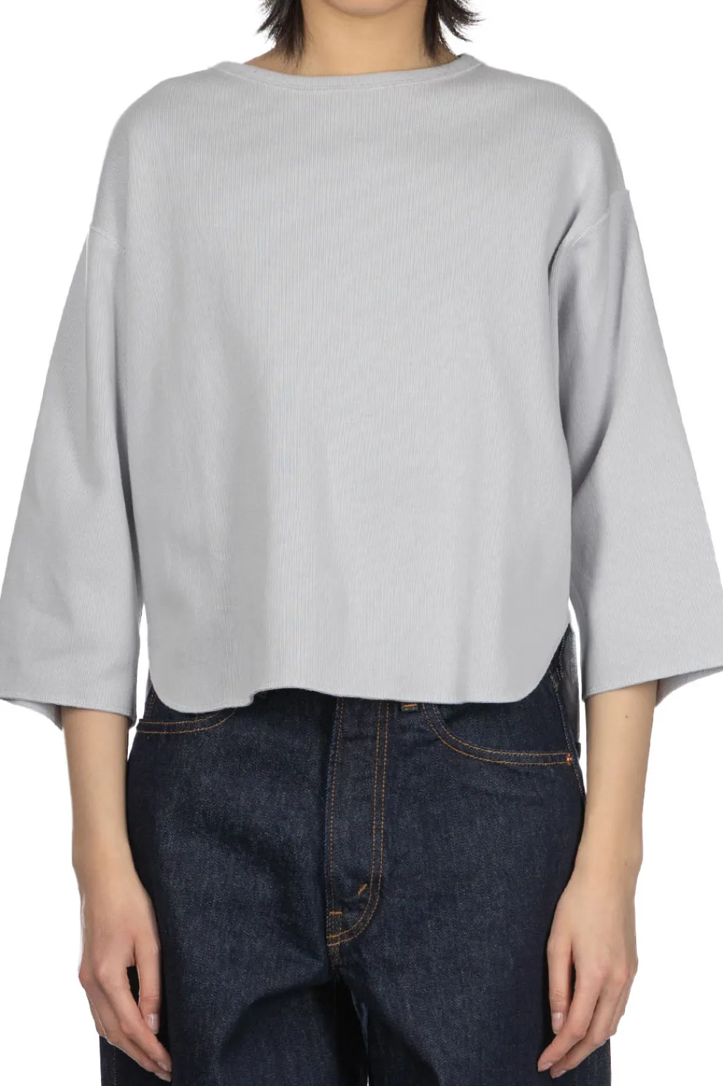 Fashion YLEVE Cotton Rib Pullover - Sax
