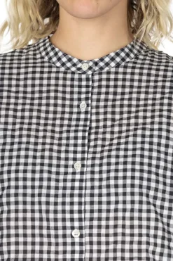Fashion Nachukara Cotton Shirring Dolman Shirt - Black Check