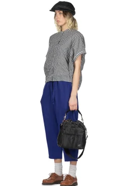 Fashion Nachukara Cotton Shirring Dolman Shirt - Black Check