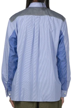 Clearance Junya Watanabe MAN Cotton Stripe Shirt - White Saxon