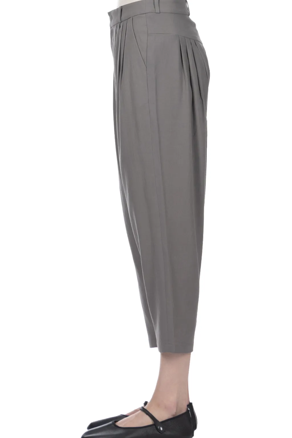 Online Evam Eva Cotton Tuck Pants - Grey