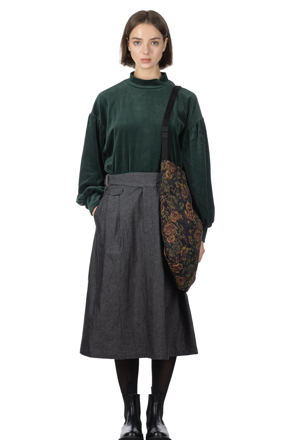 Online Nanamica Cotton Wool Gurkha Skirt - Heather Grey