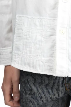Best Kapital Cotton x Linen White Patchwork KATMANDU Shirt - White