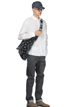 Best Kapital Cotton x Linen White Patchwork KATMANDU Shirt - White