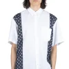 Best Comme Des Garcons Homme Cotton x Poly Lawn Dots Print Shirt - White x Navy