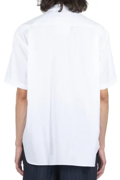 Best Comme Des Garcons Homme Cotton x Poly Lawn Dots Print Shirt - White x Navy