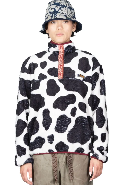 Outlet Kapital COW Fleece Pullover - White