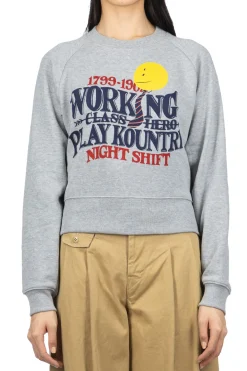 Clearance Kapital Crew Sweat Dinky Type (Night Shift PROFILE RAINBOWY) - Grey
