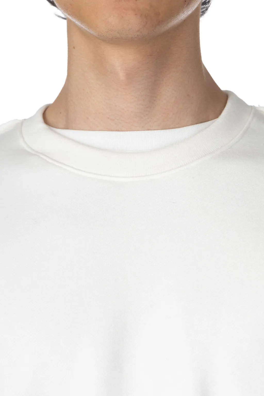 Discount DISCOVERED Crochet Sleeve Sweatshirt - White