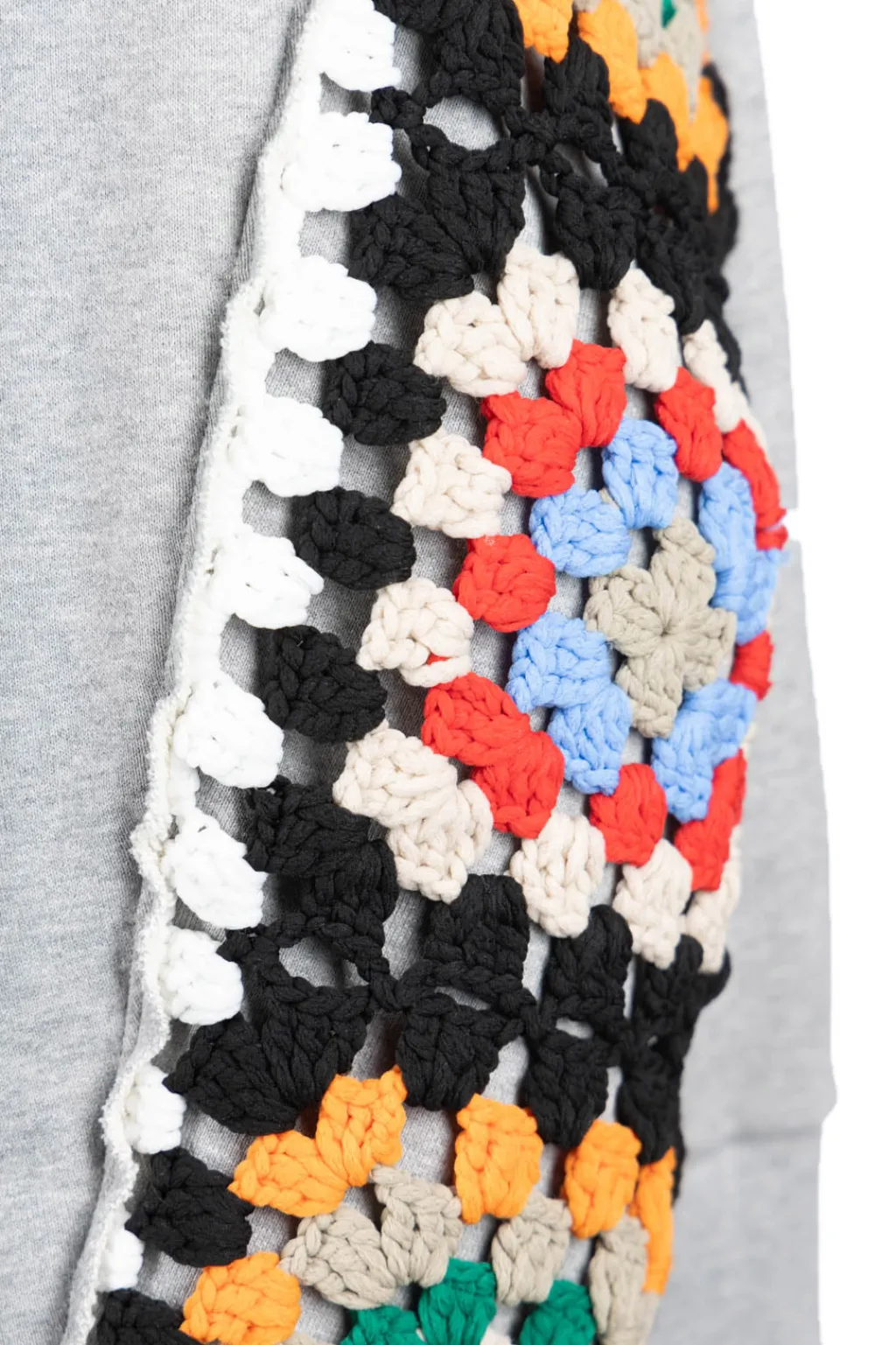 Hot DISCOVERED Crochet Sleeve Sweatshirt - Grey