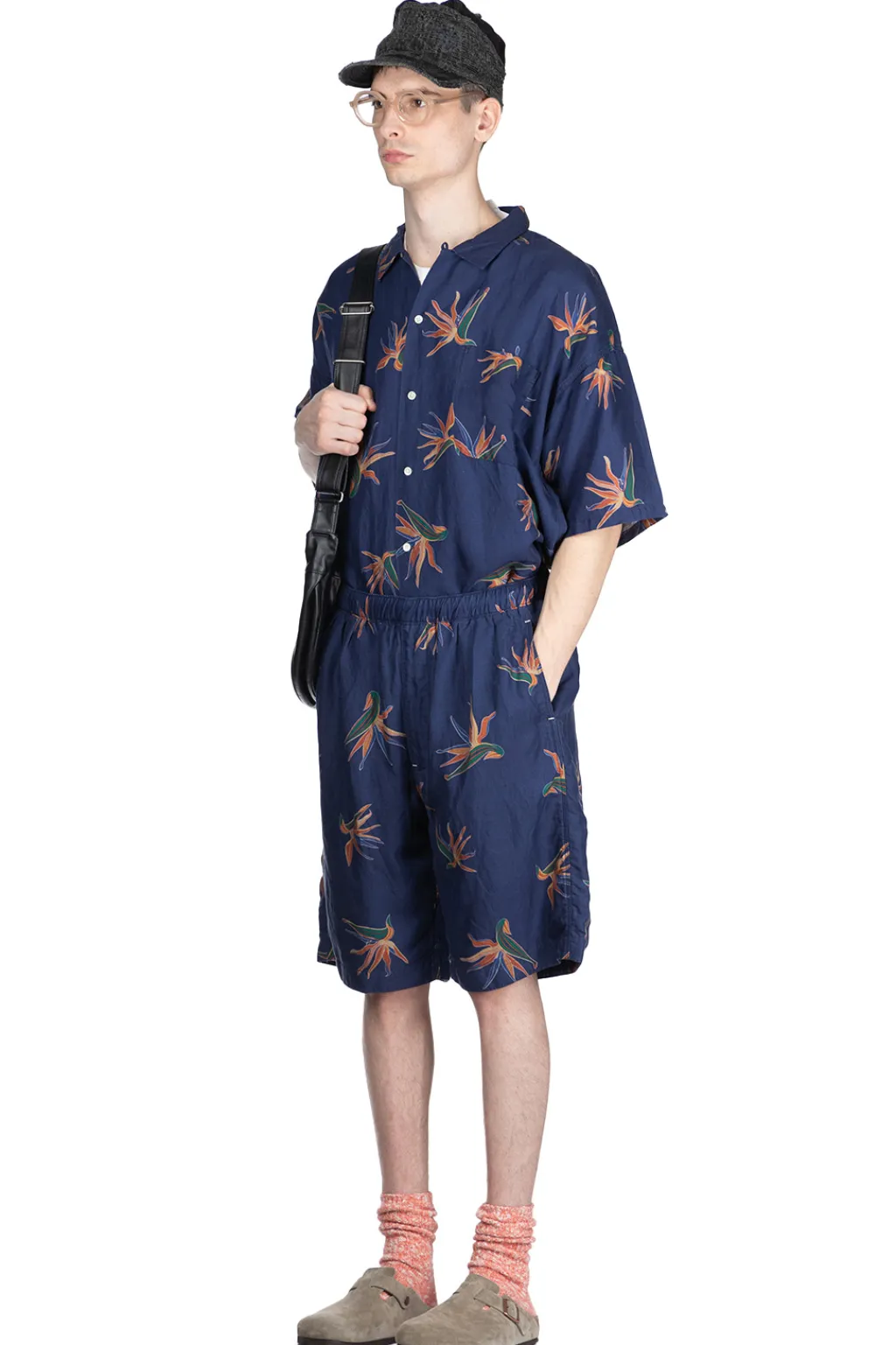 Clearance Nanamica Cupra Hemp Aloha Shorts - Navy