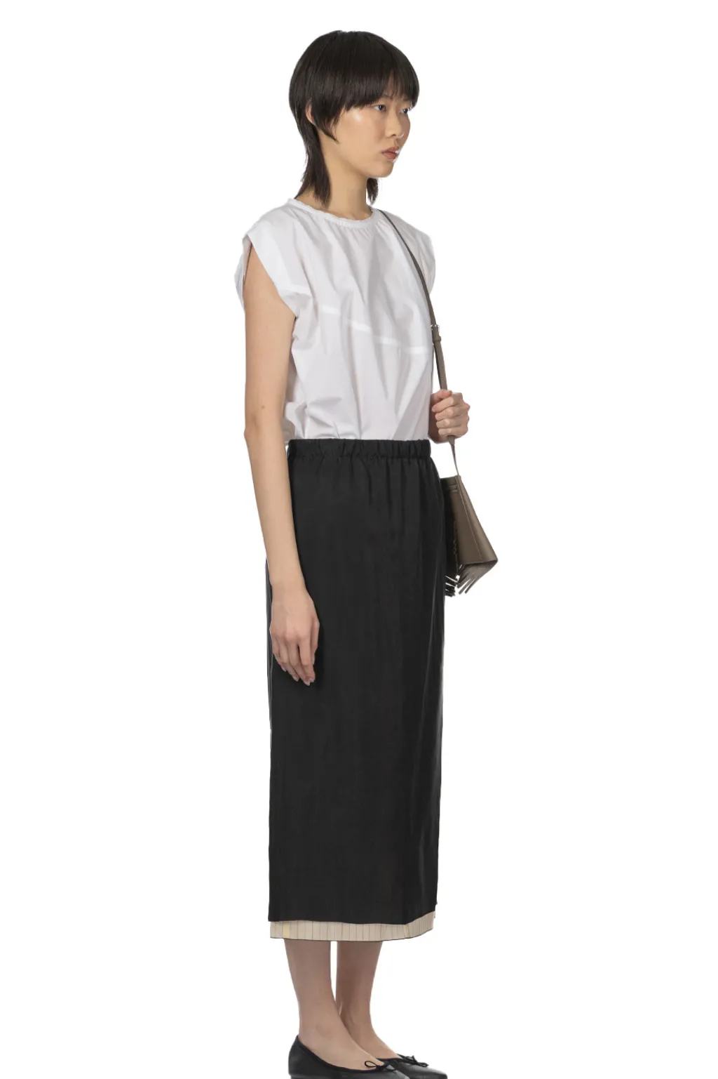 Fashion YLEVE Cupra Twill Skirt - Black