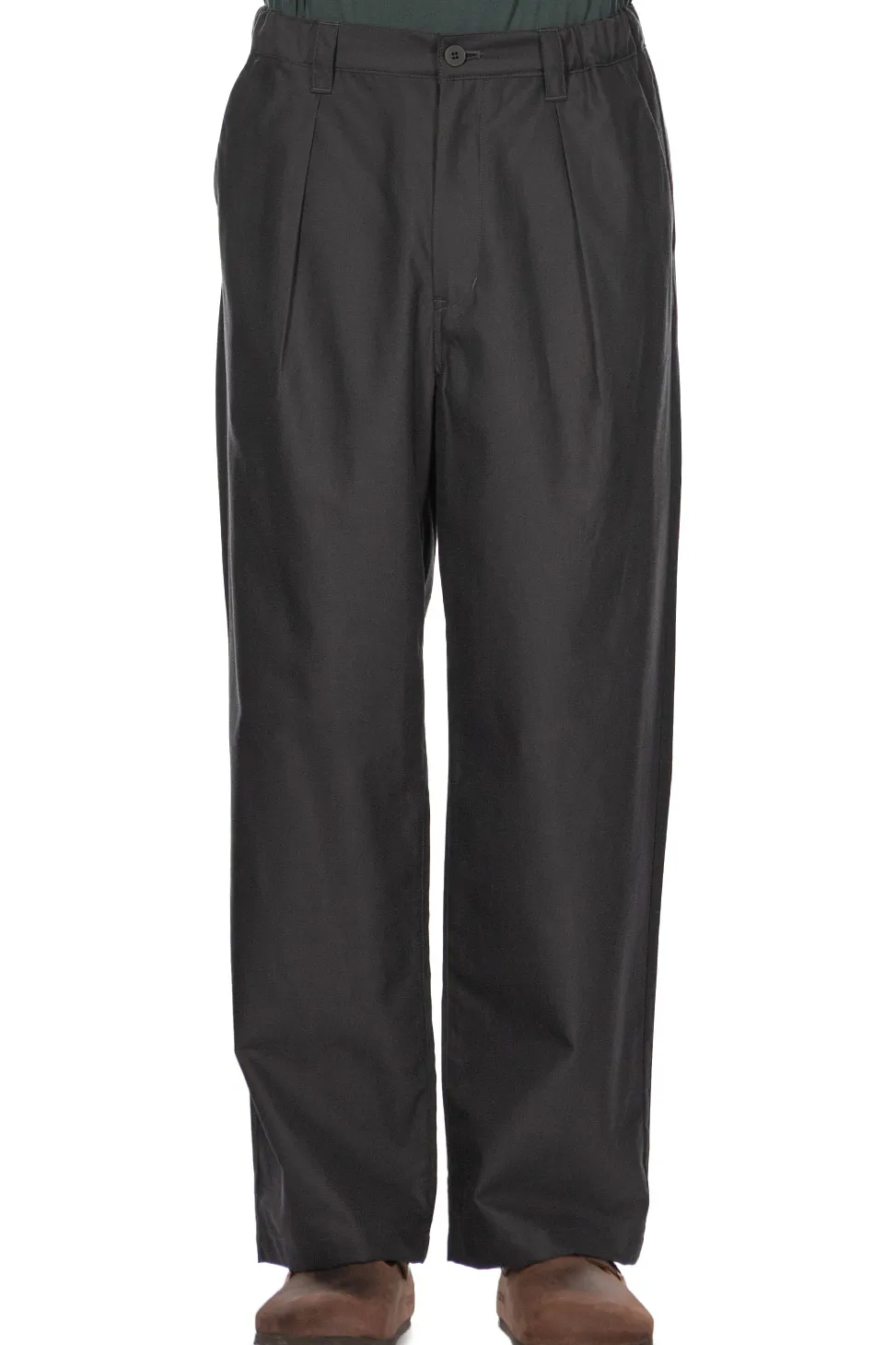 Fashion Still by Hand Cupro Mixed Straight Pants - Charcoal